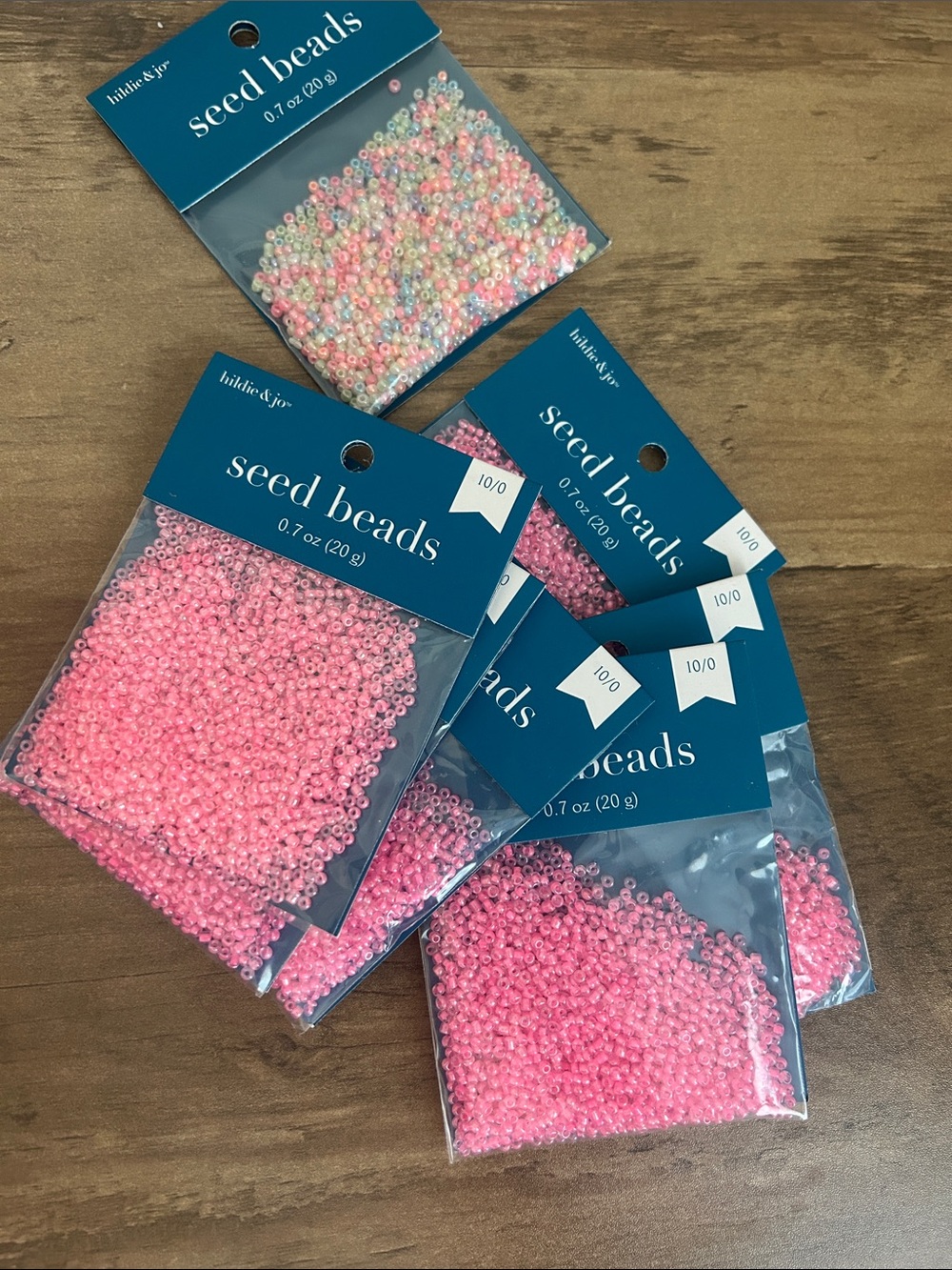 Hildie & Jo Seed Beads set of 7 Packs - Pink Mix